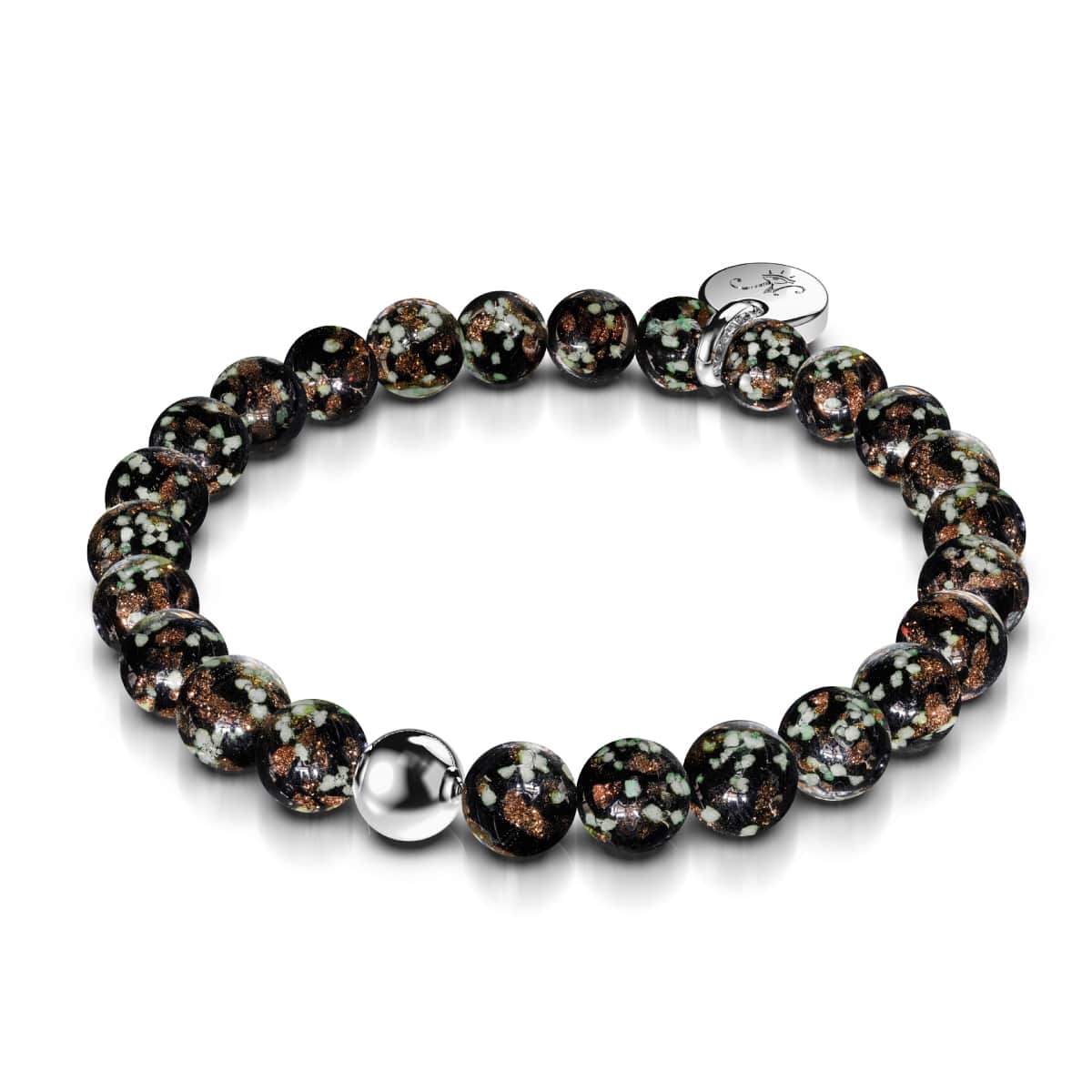 Obsidian | .925 Sterling Silver | Firefly Glass Bracelet