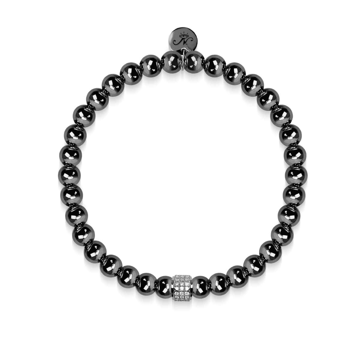 Mesmerizing | Onyx Steel | Crystal Pavé Expression Bracelet | Engravable